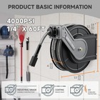Giraffe Tools 60ft Pressure Washer Hose Reel  Max 4000psi Retractable Power Hose