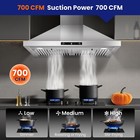 30 In Wall Mount Range Hood 700 Cfm Kitchen Hood Stainless Steel Stove Vent Hood