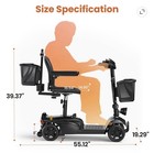 Sacvon 4 Wheel Mobility Scooter For Seniors  With 330 Ibs Capacity  250w Motor