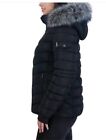Nautica Ladies  Puffer Water Resistant With Faux Fur Hood Jacket  Black  Size  M
