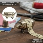 Antique-inspired Pig Mini Tape Measure vintage Brass Metal Pigs Soft Measuring
