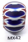 Authentic Oval Antique Venetian Chevron Trade Bead African Mx42 Bg 64