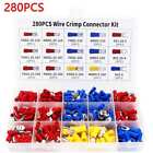 280 X Assorted Insulated Electrical Wire Terminal Crimp Connector Spade Kit Set