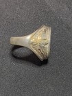 925 Sterling Silver Signet Ring Black Enamel Oval Native American Engraved 9