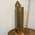 Vintage 13  Brass Match Stick Holder Wall Mounted Fireplace Hearth Matchbox