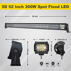52  300w Led Light Bar 4  Pods Fit For 07-18 Jeep Wrangler Jk Roof Brackets Kit