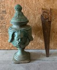 Antique Vintage Cast Brass Or Bronze Standing Urn 32    X 13    X 16    Zeus 