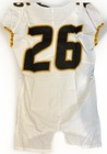 Men s Nike White Missouri Mizzou Tigers Game Worn Used Football Jersey Sz 38  26