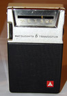 Vtg 1960s Matsushita 6 Transistor T-13 Radio W leather Case  Pocket Size  Japan