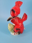 Vintage Cardinal Figurines  Hand Painted Japan  Porcelain Red Birds Flower Berry