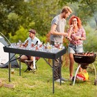 4 Feet Plastic Party Ice Folding Table With Matching Skirt-black - Color  Black