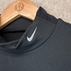 Nike Fit Dry Athletic Training Top Kids Black Mock-neck Long Sleeve Logo M