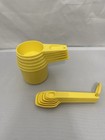 Vintage Bright Yellow Tupperware Measuring Cups And Spoons Set