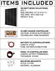 100 Watt Complete Solar Panel Kit For For 12v Lithium Or Lead Acid Battery Cha