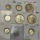 World Silver Coin Lot  5  All Diff  Various Grades  Values  Countries  Etc 