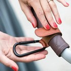 2pcs Leather Stroller Hooks Adjustable Pram Cart Hooks Diaper Bag Hanger Organiz