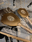 Rare Vintage 3 Piece Antique Matson Ormolu Rose Vanity Set