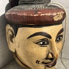 Vintage Burmese Articulated Carved Wood Marionette Puppet Head W  String-865