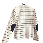 Vtg Tommy Hilfiger Womens Navy Striped Blazer Size 10 Elbow Patches