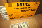Notice --- Boundary --- Old   Vintage   Original -- Tin Sign - Us Forest Service