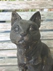Vtg Antique Brass Cat Doorstop Feline Unmarked Rare Unique Great Patina 8lbs