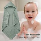 Spotted Play 2 Pack Hooded Baby Towels - 100  Muslin Cotton For Newborns Infa   