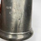 Vintage Pewter Glass Bottom Tankard Mug Stein English 1987 Inscription
