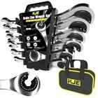 6pcs Metric Ratcheting Flare Nut Wrench Set 10-17mm  72-tooth Brake Line Tool  C