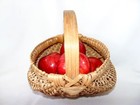 Antique Folk Art Primitive Hand Woven Splint Oak 10  Melon Buttocks Basket