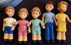 Lot 14 Little Tikes Dollhouse Brown Haired Family Dog Pool Chairs Vacuum Twins