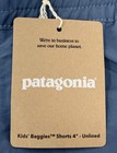 Patagonia Kids Baggies Shorts 4    Unlined Utility Blue Size 10 Medium New
