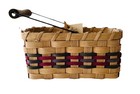 Vtg Wicker Jelly Jar Basket Signed Wire Wood Handle Cottagecore Canning Nwt
