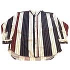 Vintage 90s Long Sleeve Shirt Mens Button Down Collar Striped Size Xxl