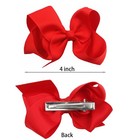 4  Large Hair Bows For Girls - 4pcs Fully Lined Alligator Hair Clips  No Slip   