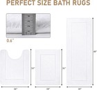 Plush Bath Mat Set non Slip Shaggy Bathroom Rugs With U-shaped Contour Mat