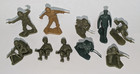 Marx Battleground Soldiers Forest Green Tan Vintage 1960s Playset Lot Of 10