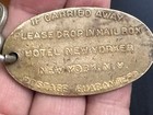 Antique New Yorker Hotel Key   Fob  631 Brass Ornate Historic Rare Ny Usa