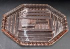 Vintage Pink Depression Glass Octagon Vanity dresser Perfume Tray Art Deco