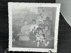 Vintage Photo Christmas Morning Family Snapshot Girls With Dolls Tree 1950   s