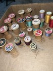 Lot Of 23 Coats And Clark s  Bestco  J p  Star  Vintage Wooden Spools Thread