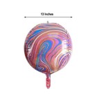 3 Purple Marble 13  4d Orbz Round Mylar Foil Balloons Wedding Party Supplies