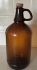 Vintage Mid-20th Century 1 2 Gallon Amber  brown  Glass Clorox Jug With Lid