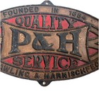 Vintage Pawling   Harnischfeger Cranes Cast Iron Sign 10 X 18  Antique Aged P h