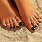 12pcs Toe Rings For Women 14k Gold silver Plated Adjustable Toe Ring Set Open He