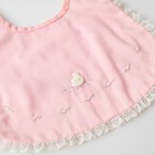 Vintage Pink Baby Bib And Burp Cloth With Ducks Possibly Hand Made