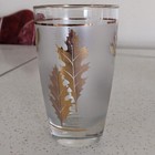 5 Vintage Libbey Drinking Glasses Frosted With Gold Leaf Foliage Tumblers 5 25 