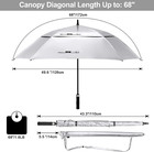 Extra Large Golf Umbrella 62 68 Inch Square Vented Windproof Auto Open Double Ca