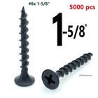 Phillips Bugle Head 6x 1-5 8  Phosphate Black Coarse Drywall   Wood Screws 10000