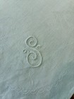 Vintage Cream Damask Linen Lg Dinner Napkins Monogram S Euc 22x21 In