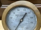 Westinghouse Steam Pressure Gauge 6    Diameter Dual Needles  Solid Brass Case